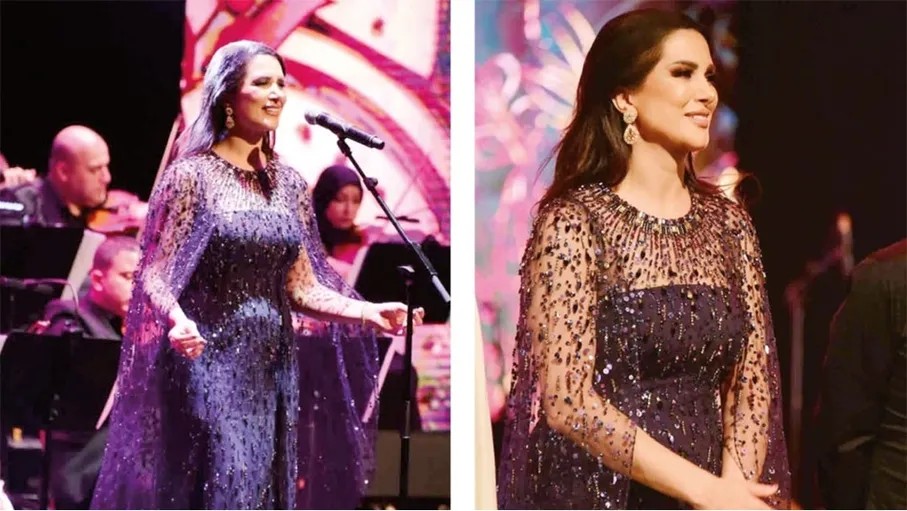 Zain Awad performing with an orchestra